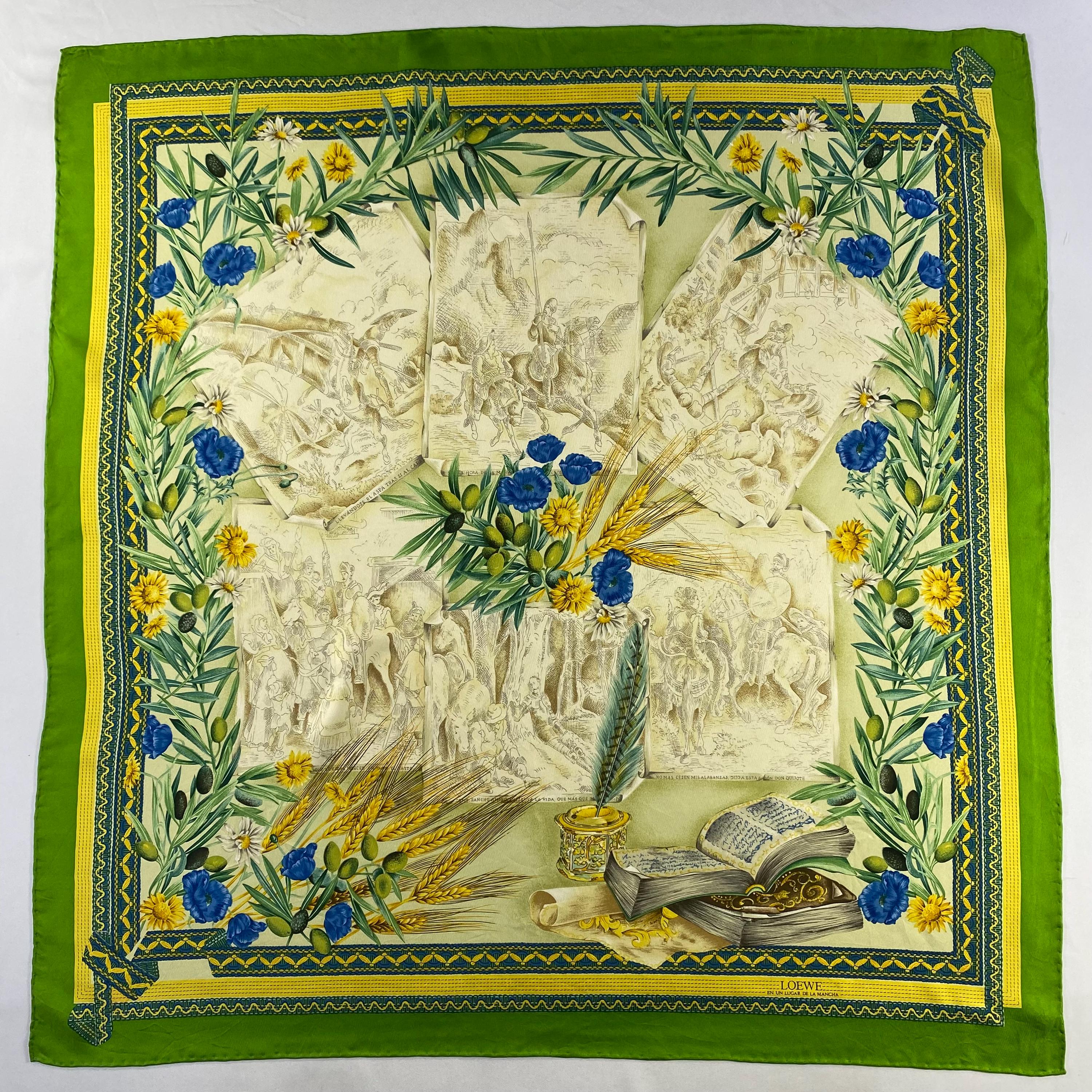 美品 LOEWE TAUROMAQUIA VINTAGE SILK SCARF 美品 LOEWE TAUROMAQUIA VINTAGE SILK SCARF