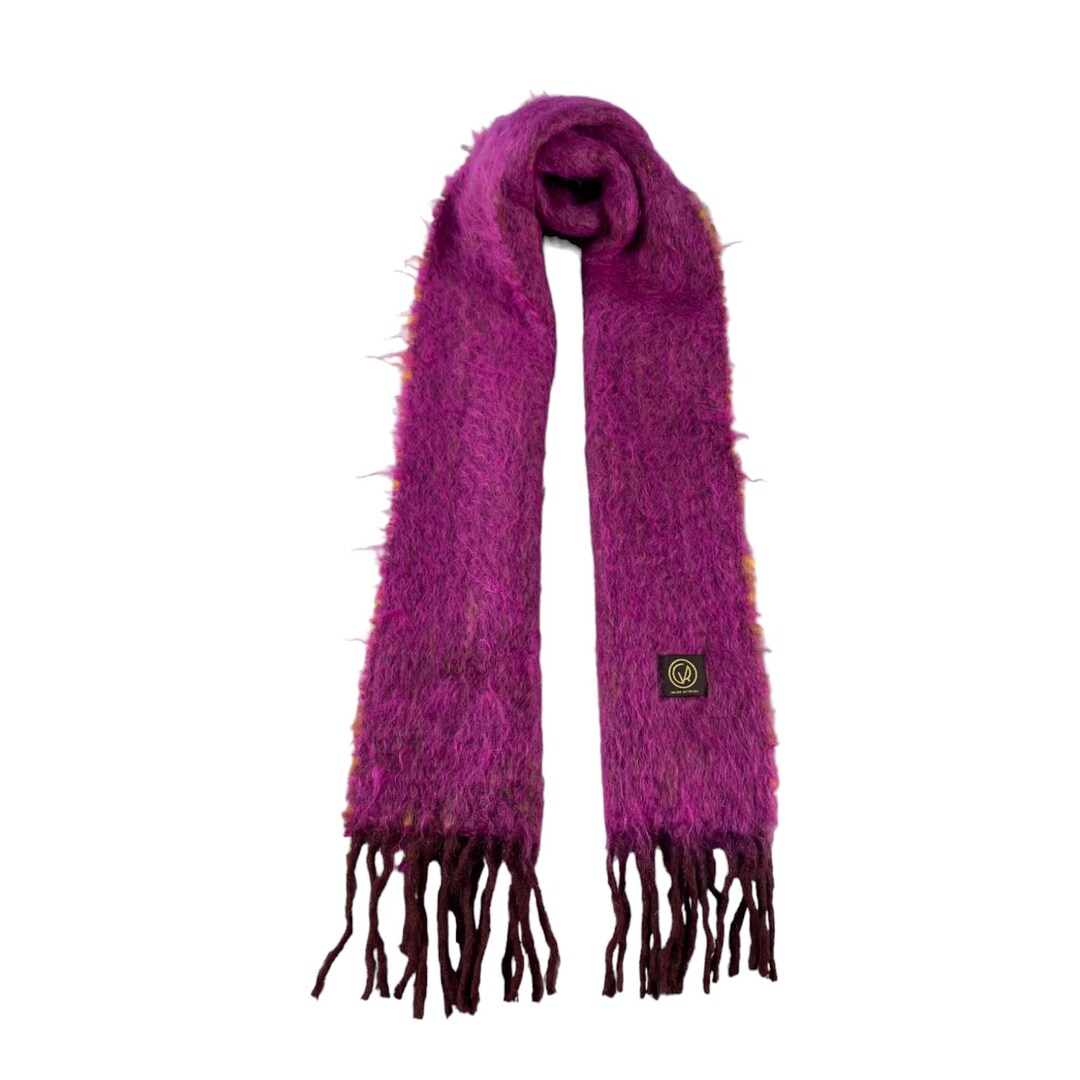 Vintage Mohair Multicolor Scarf, Vintage Mohair Scarf, Long Mohair