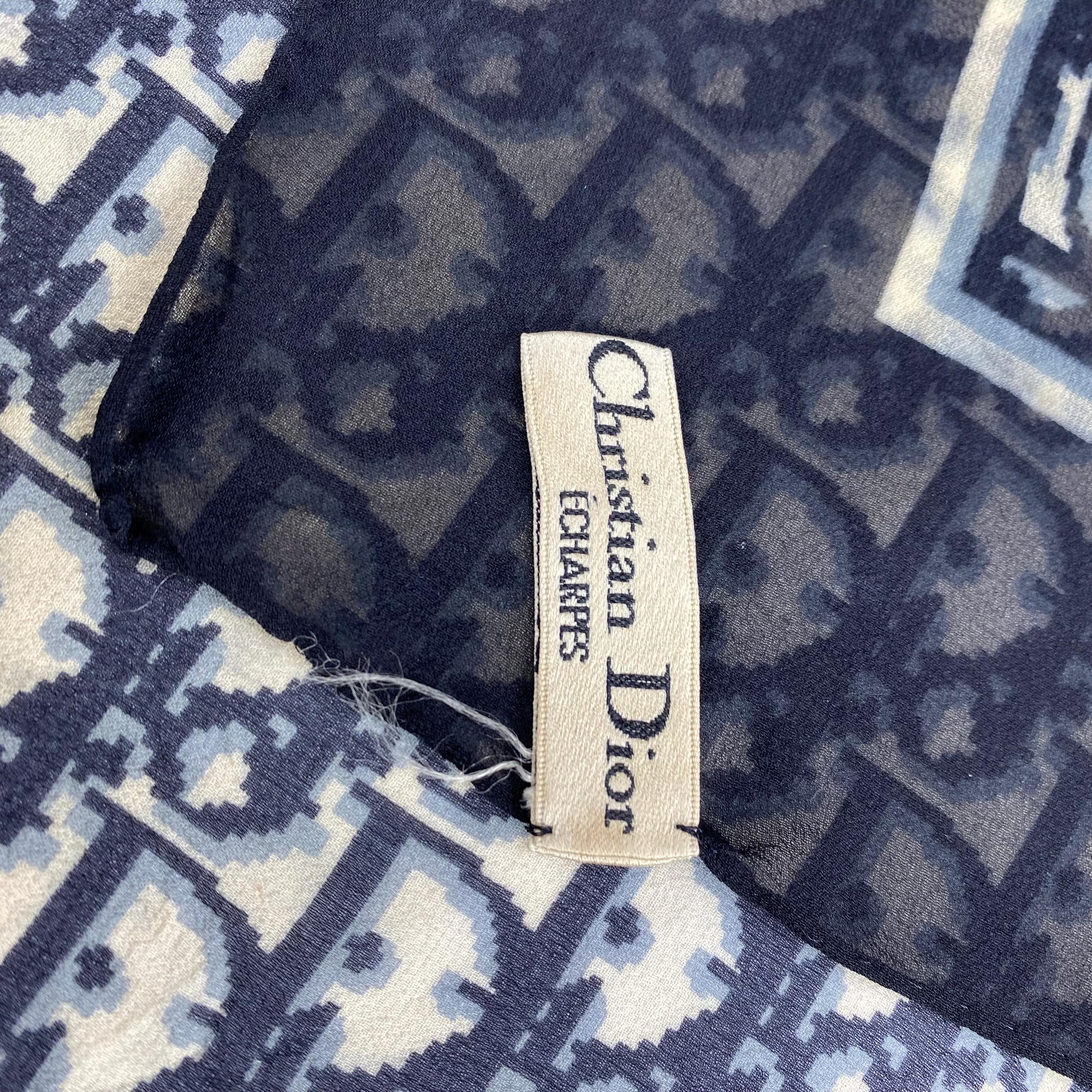 Vintage Christian Dior Trotter Silk Scarf Neckerchief Neckwear