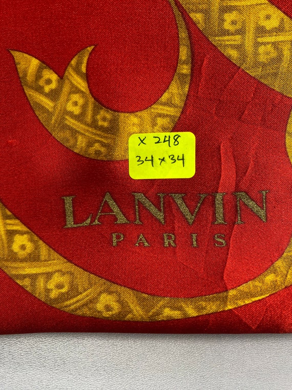 vintage】LANVIN ランバン 大判スカーフ 76×76 シルク100