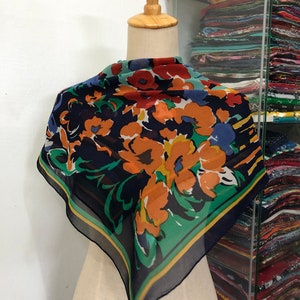 Vintage Silk Scarf, Twill Silk Scarf, Vintage Silk Muffler, Vintage Neck Scarf, Vintage Neck Accessories, Vintage Italian Silk Scarf,