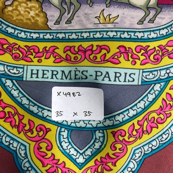 Vintage Hermes Silk Scarf , Hermes Qalamdan, Hermes Silk Scarf