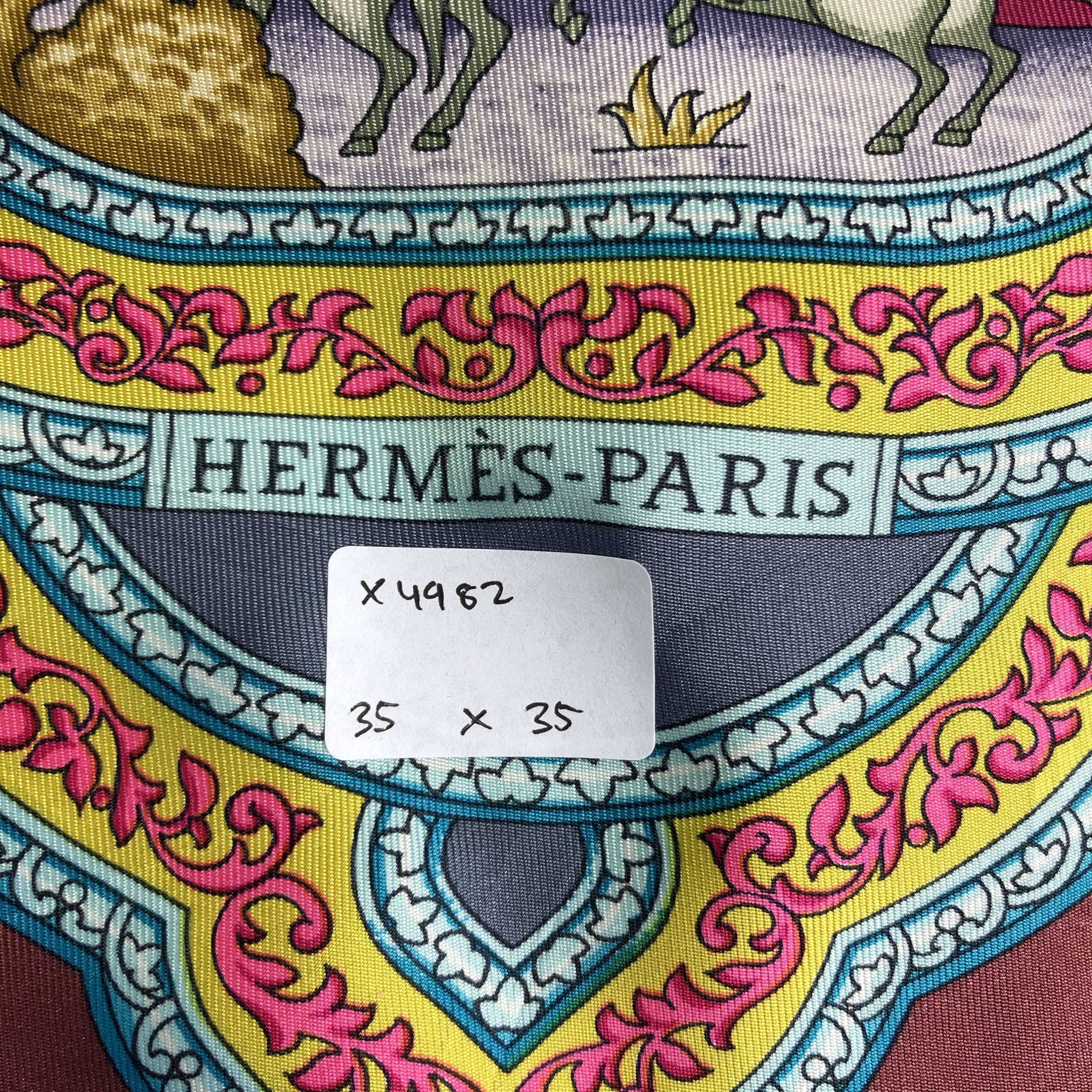 Vintage Hermes Silk Scarf , Hermes Qalamdan, Hermes Silk
