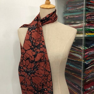 Vintage Nina Ricci Scarf, Twill Silk Scarf, Vintage Silk Muffler, Vintage Neck Scarf, Vintage Neck Accessories, Vintage Italian Silk Scarf,