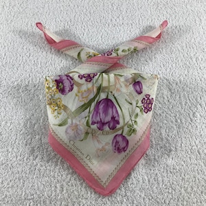 Vintage Dior Handkerchief, Dior Bandana, Vintage Dior Pocket Square, Christian Dior Handkerchief, Vintage Dior Neck Scarf