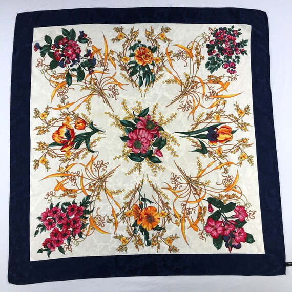 Vintage Silk Scarf, Vintage Silk Neck Scarf, Vintage 80s