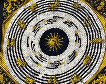 ヴィンテージ エルメス 占星術 DIES ET HORE プリーツシルクスカーフ