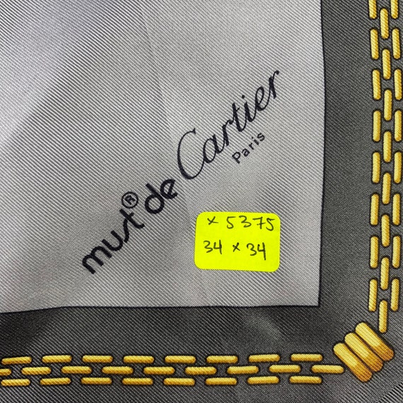 Vintage Cartier Silk Scarf, Must De Cartier Silk Scarf
