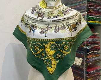 New Hermes Silk Scarf 90 La Ligne Coup De Fouet by Pierre Marie