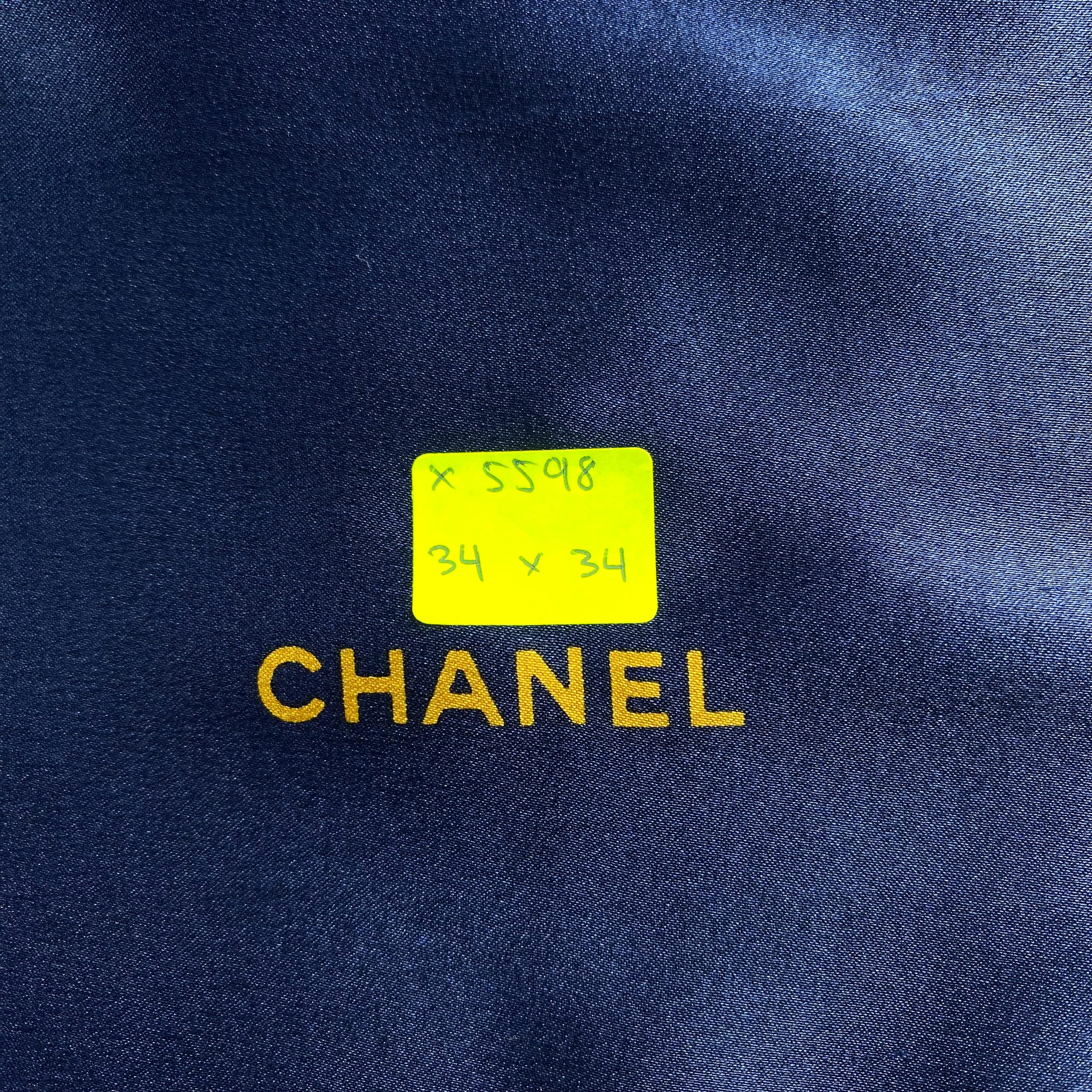 Vintage Chanel Silk Scarf , Chanel Silk Muffler, Vintage Chanel