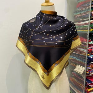 Vintage Fendi Silk Scarf, Fendi Silk Muffler, Vintage Fendi Silk Neckwear, Fendi Silk Neckerchief, Fendi Scarf