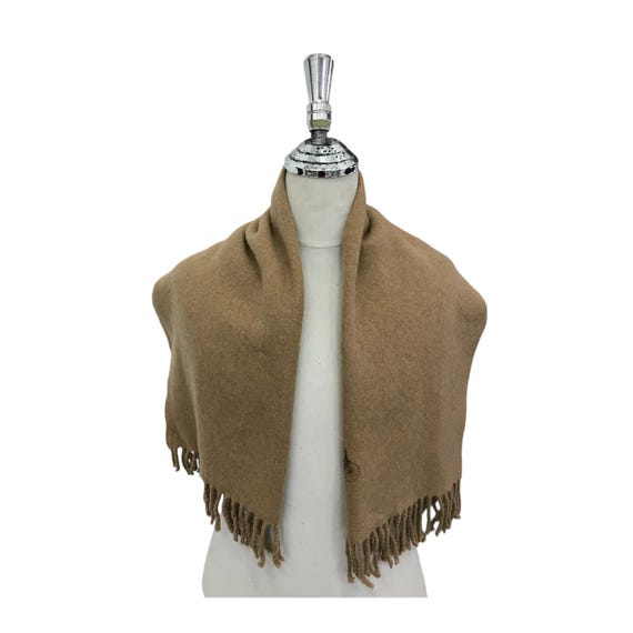 CELINE ウール100% ストール ブラウン系 Vintage Celine Scarf Celine Wool Scarf Vintage Wool Scarf Wool