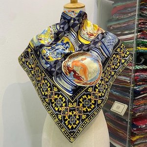 Vintage Gucci Silk Scarf Gucci Silk Muffler Gucci Neck Scarf Gucci