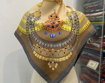 ヴィンテージ エルメス レ タンブール シルク スカーフ エルメス