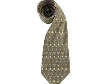 Corbata de seda vintage Hermès Paris 7742 OA, auténtica corbata Hermès, corbata con estampado floral, corbata con estampado geométrico