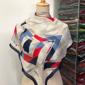 Vintage Torrente Silk Scarf, Twill Silk Scarf, Vintage Silk Muffler, Vintage Neck Scarf, Vintage Neck Accessories,Vintage Italian Silk Scarf