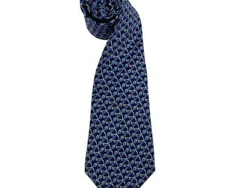 Vintage Hermès Paris Silk Tie 7020 TA, Authentic Hermès Neck Tie, Floral Pattern Necktie, Geometric Pattern Necktie