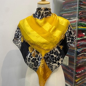 Vintage Christian Dior Oblique Silk Scarf Neckerchief Neckwear Muffler Ribbon Bandana Foulard Square Scarf Head Band Dior Trotter