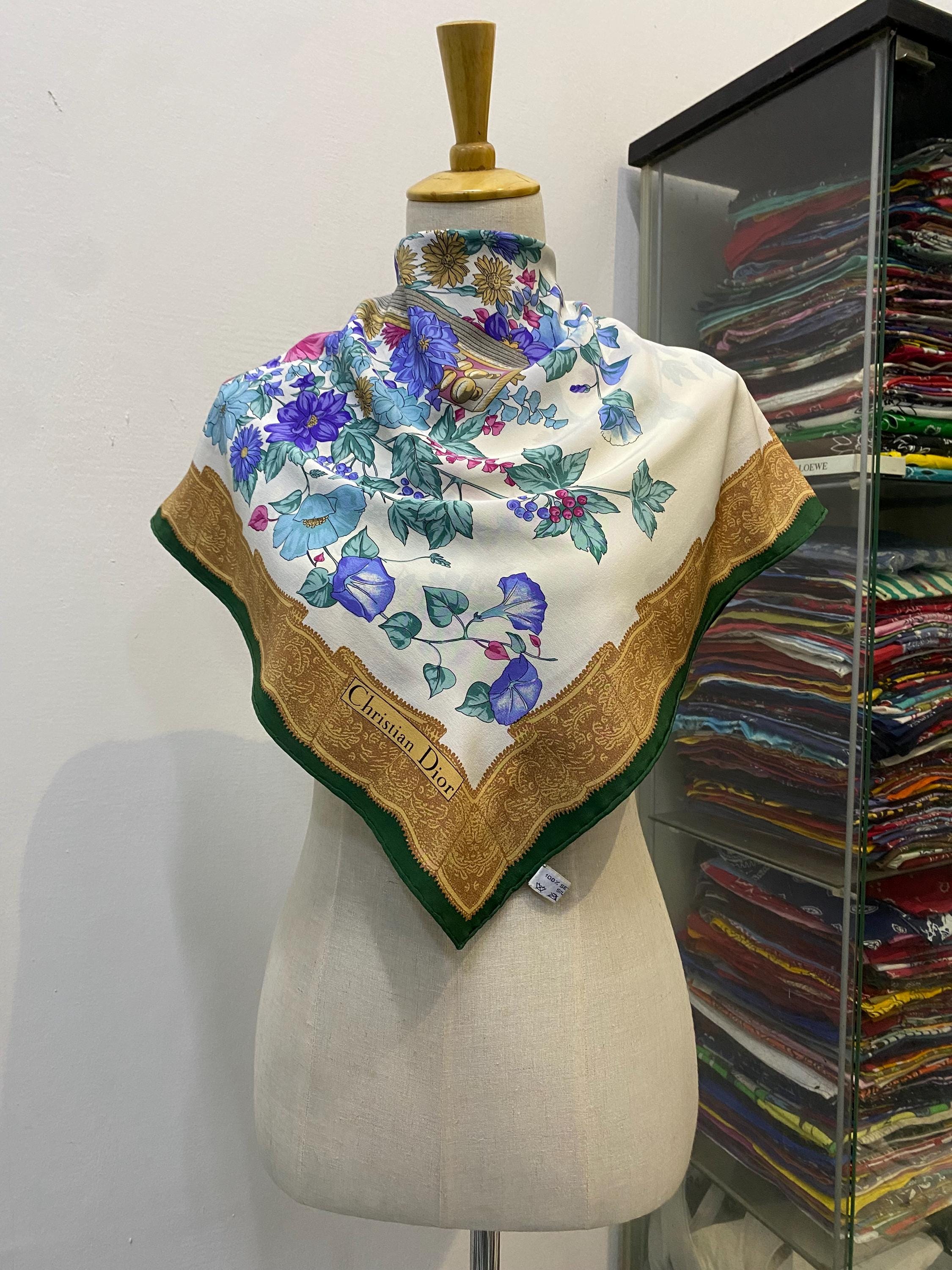 Vintage Christian Dior Silk Scarf Christian Dior Shawl Dior Silk