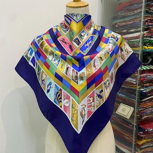 Vintage Hermes Ferronnerie Silk Scarf, Hermes Neckwear, Hermes Silk Foulards, Vintage Hermes Silk Muffler, Hermes Scarf, Hermes Silk