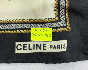 【CELINE】★Vintage★SQUARE SCARF 55 シルク＆綿 スカーフ CÉLINE Vintage Silk Scarf – Friday Candy
