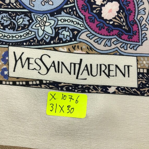 Vintage Yves Saint Laurent Silk Scarf Yves Saint … - image 8