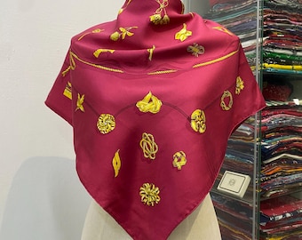 ヴィンテージ　エルメス　シルクスカーフ ヴィンテージ エルメス レ クープ シルク スカーフ エルメス スクエア