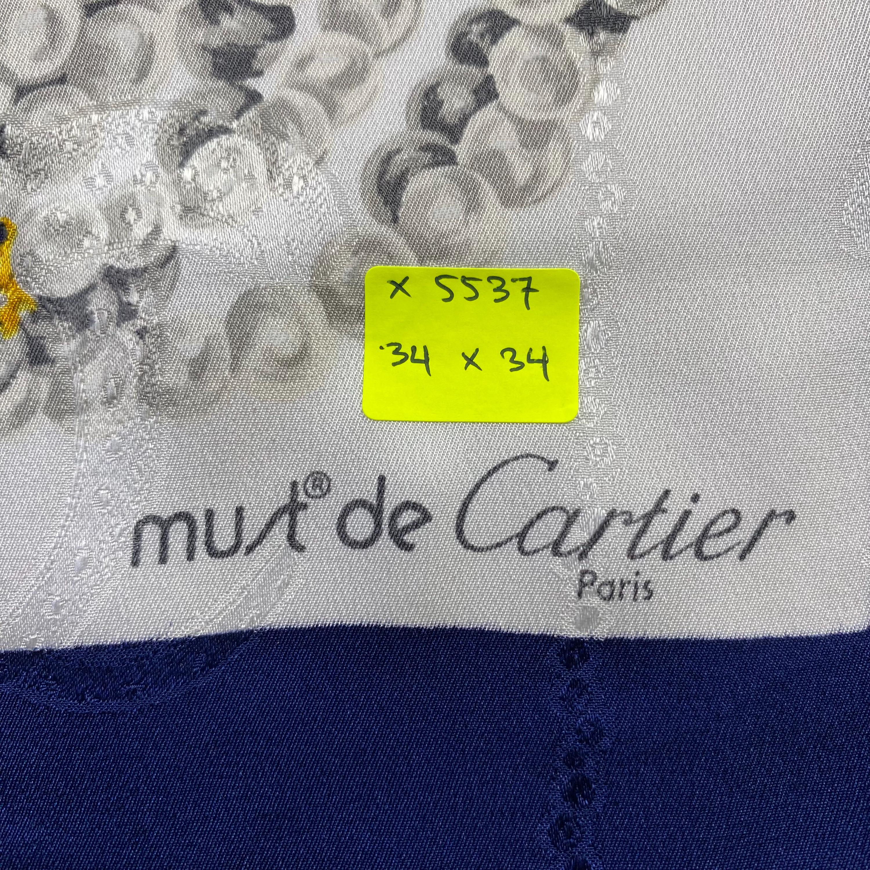 ヴィンテージ カルティエ シルクスカーフ、マスト ドゥ カルティエ