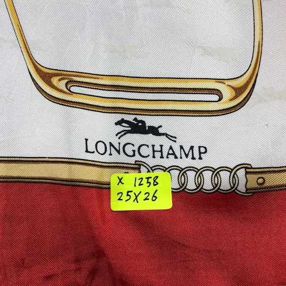 Vintage Longchamp Silk Scarf Neckerchief Neckwear… - image 6