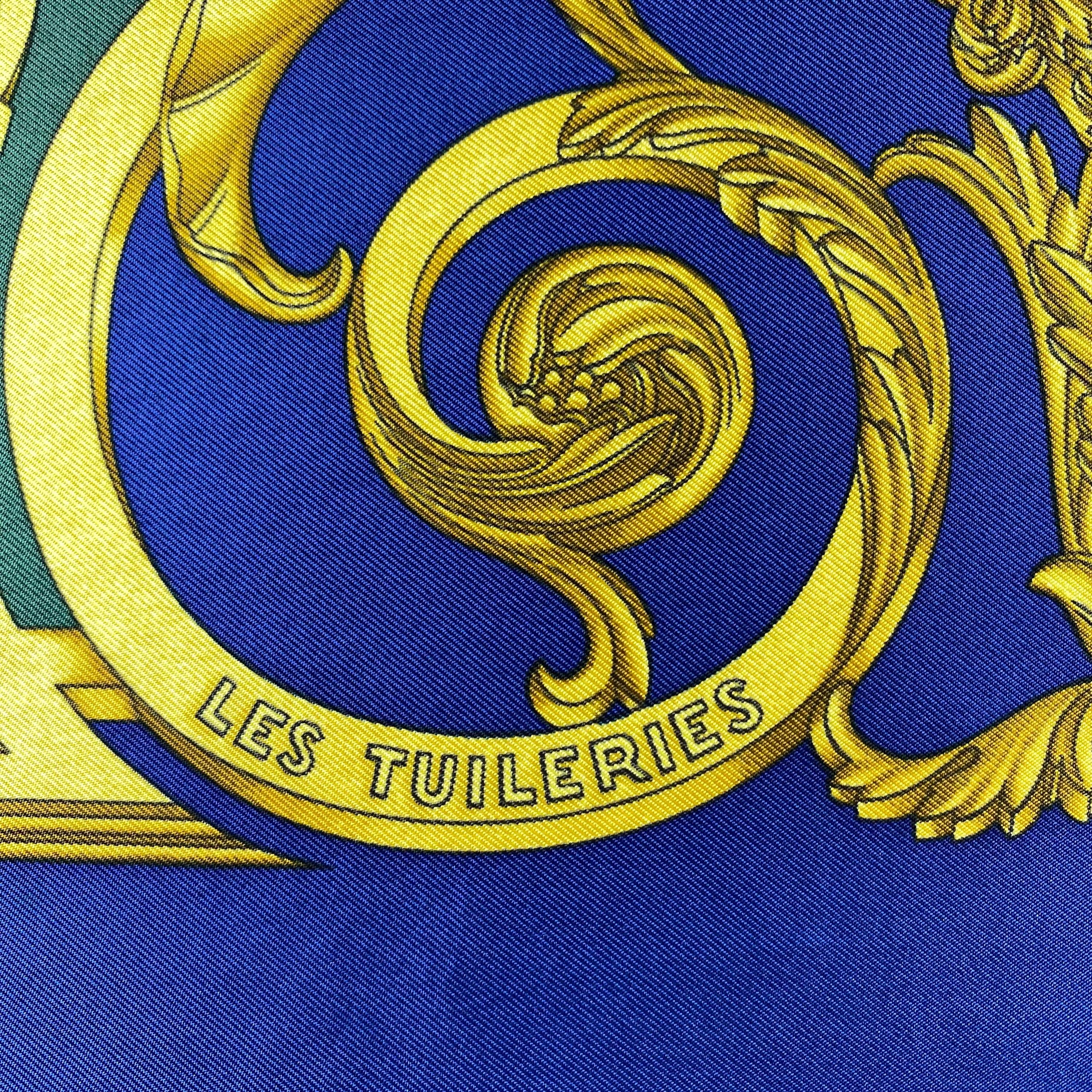 Vintage Hermes Silk Scarf Les Tuileries by Joachim Metz Hermes