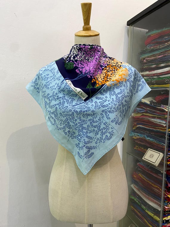Vintage Christian Dior Silk Scarf Christian Dior Shawl Dior Silk