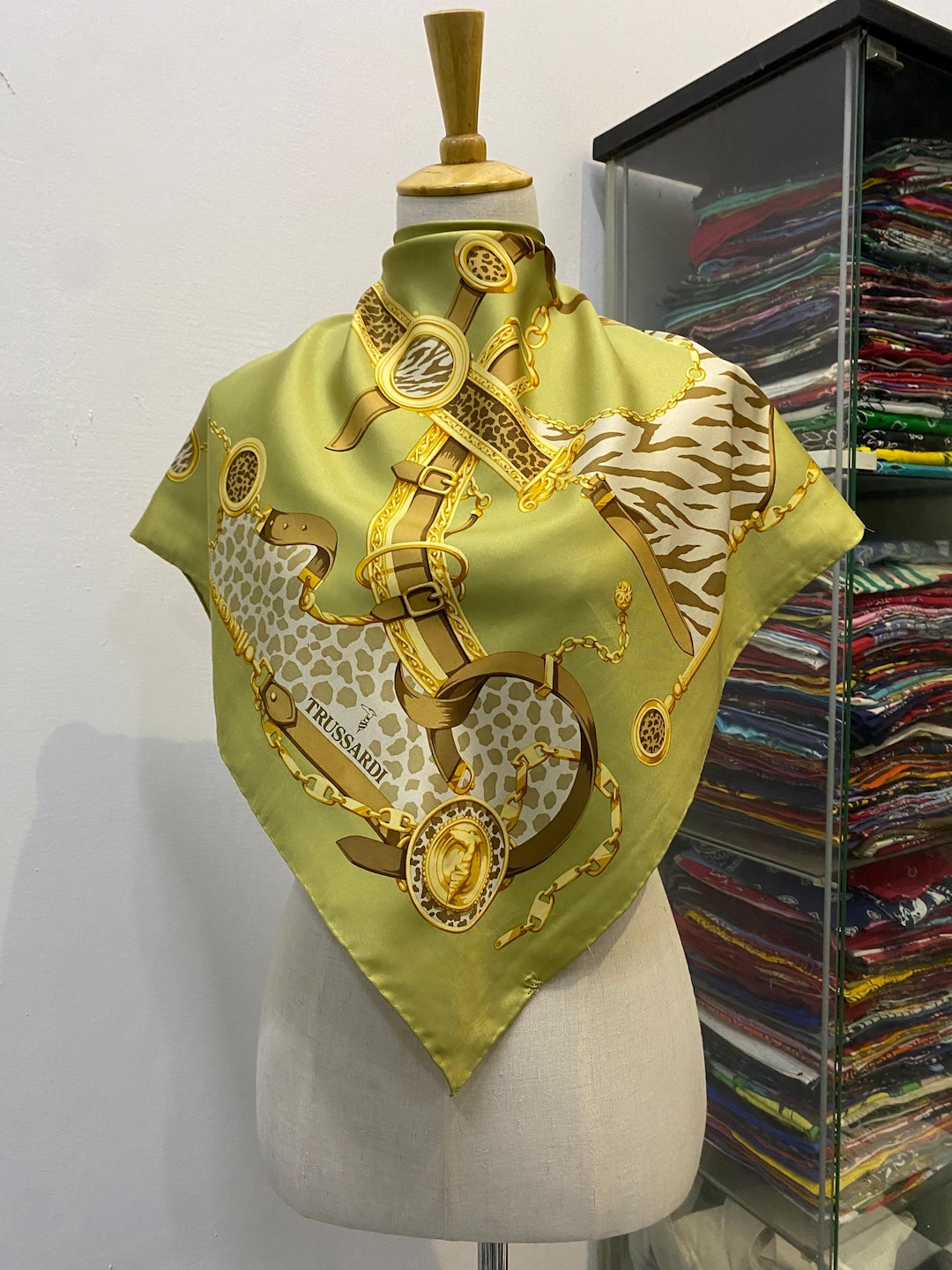 Vintage Trussardi Silk Scarf Trussardi Silk Muffler Vintage Silk
