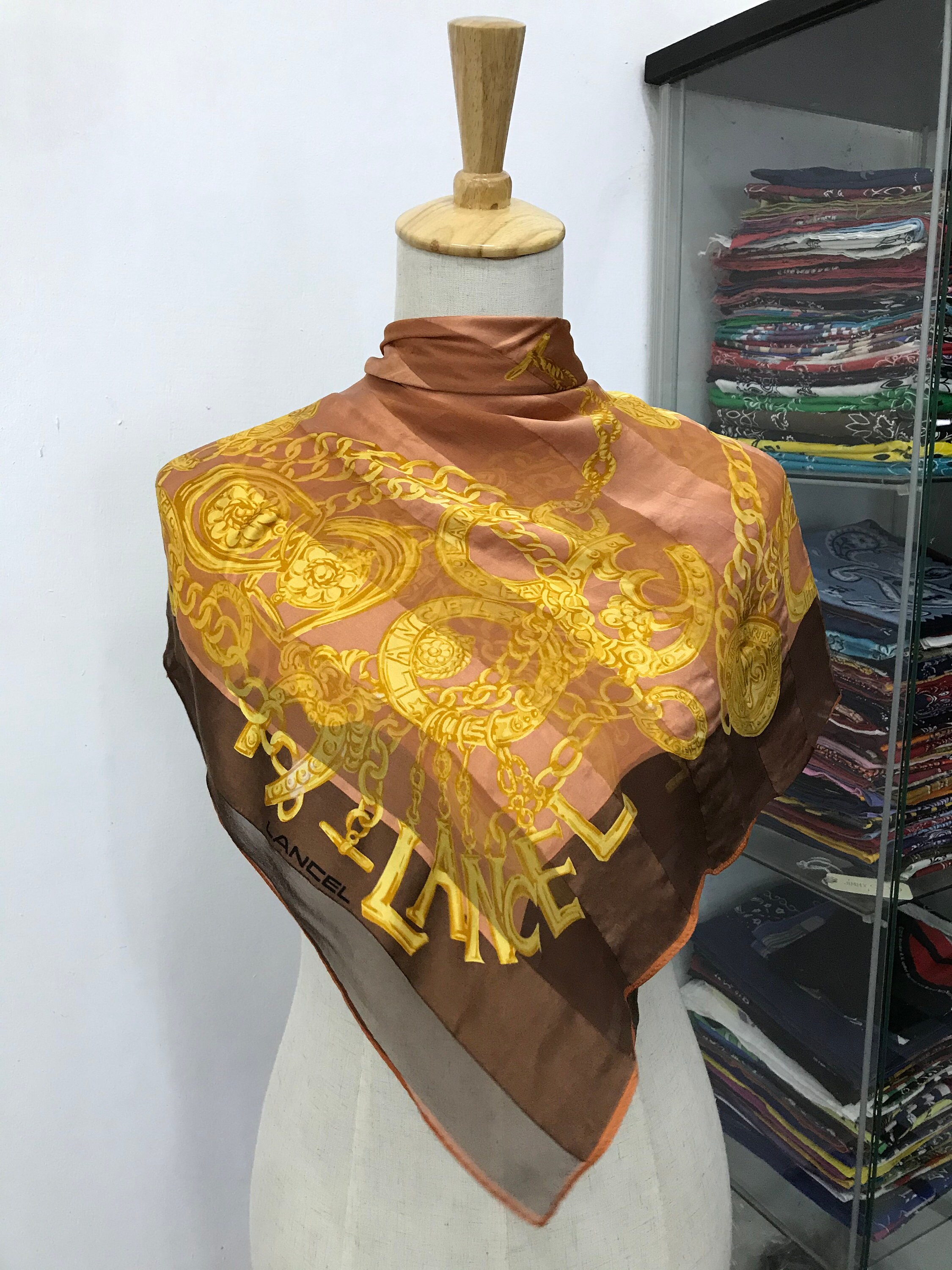 Vintage Lancel Silk Scarf Lancel Square Scarf Vintage Lancel Silk