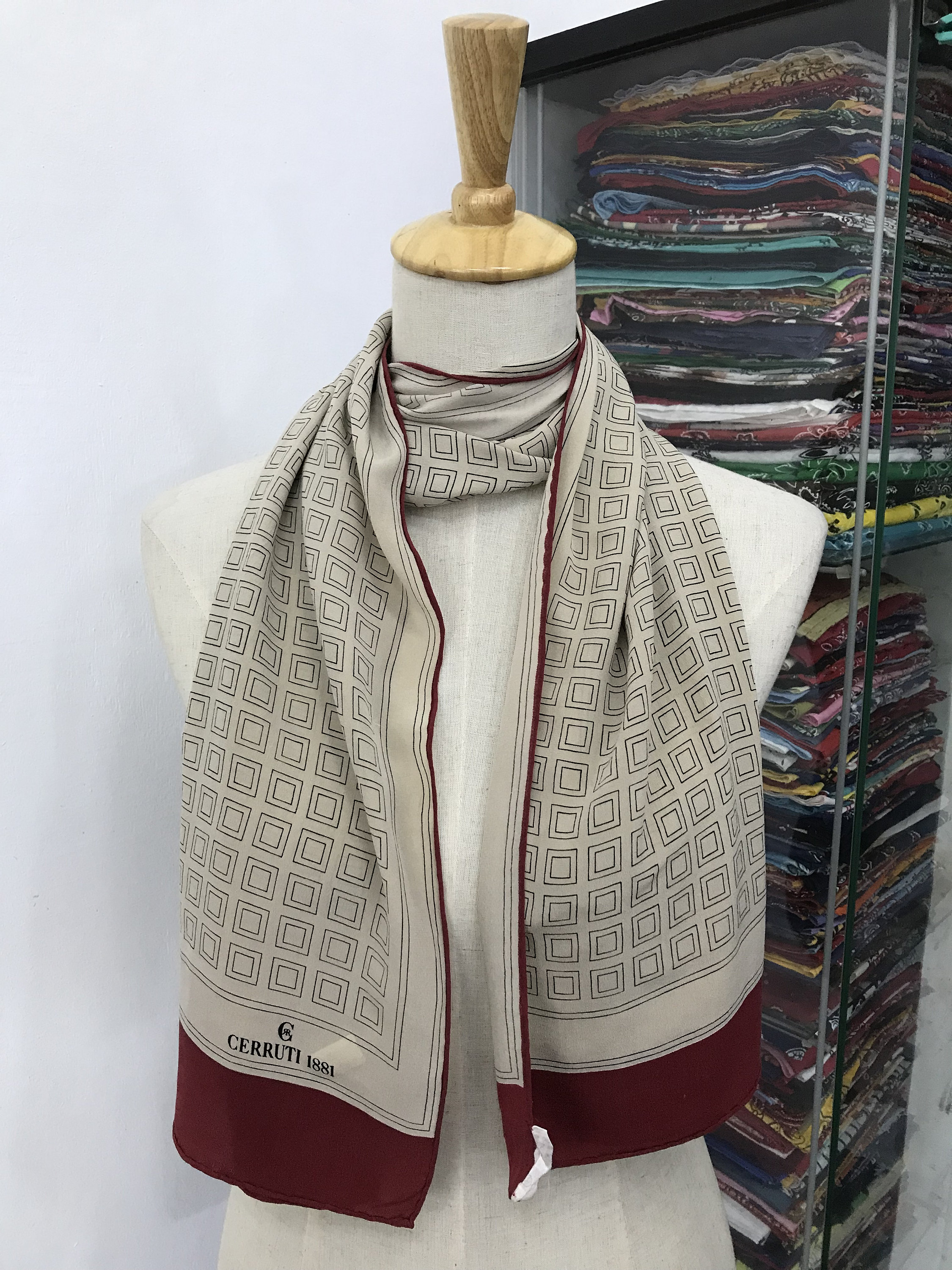 Vintage Cerruti Silk Scarf, Vintage Silk Neck Scarf, Vintage