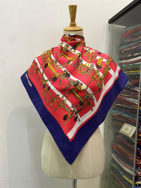 Vintage Hermes Mors Et Filets Silk Scarf Vintage Hermes Key Scarf