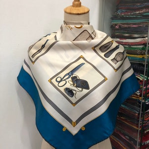 Vintage Loewe Silk Scarf, Loewe Silk Neckerchief, Loewe Neckwear, Vintage Loewe Silk Muffler, Loewe Silk Shawl, Vintage Loewe Accessories