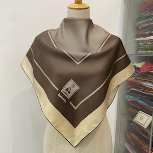 Vintage Burberry Silk Scarf, Burberry Silk Muffler, Vintage Burberry Neckerchief, Burberry Silk Muffler, Vintage Burberry Shawl