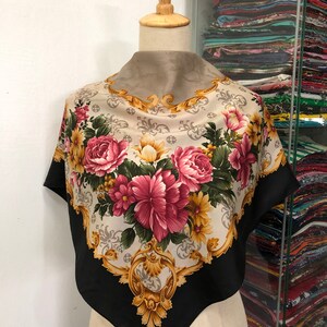 Vintage Silk Scarf, Twill Silk Scarf, Vintage Silk Muffler, Vintage Neck Scarf, Vintage Neck Accessories, Vintage Italian Silk Scarf,