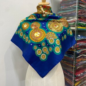 Vintage Hermès Le Roy Soleil Silk Scarf Hermes Square Scarf Vintage Hermes Silk Muffler Vintage Hermes Silk Neck Scarf Vintage Hermes Shawl