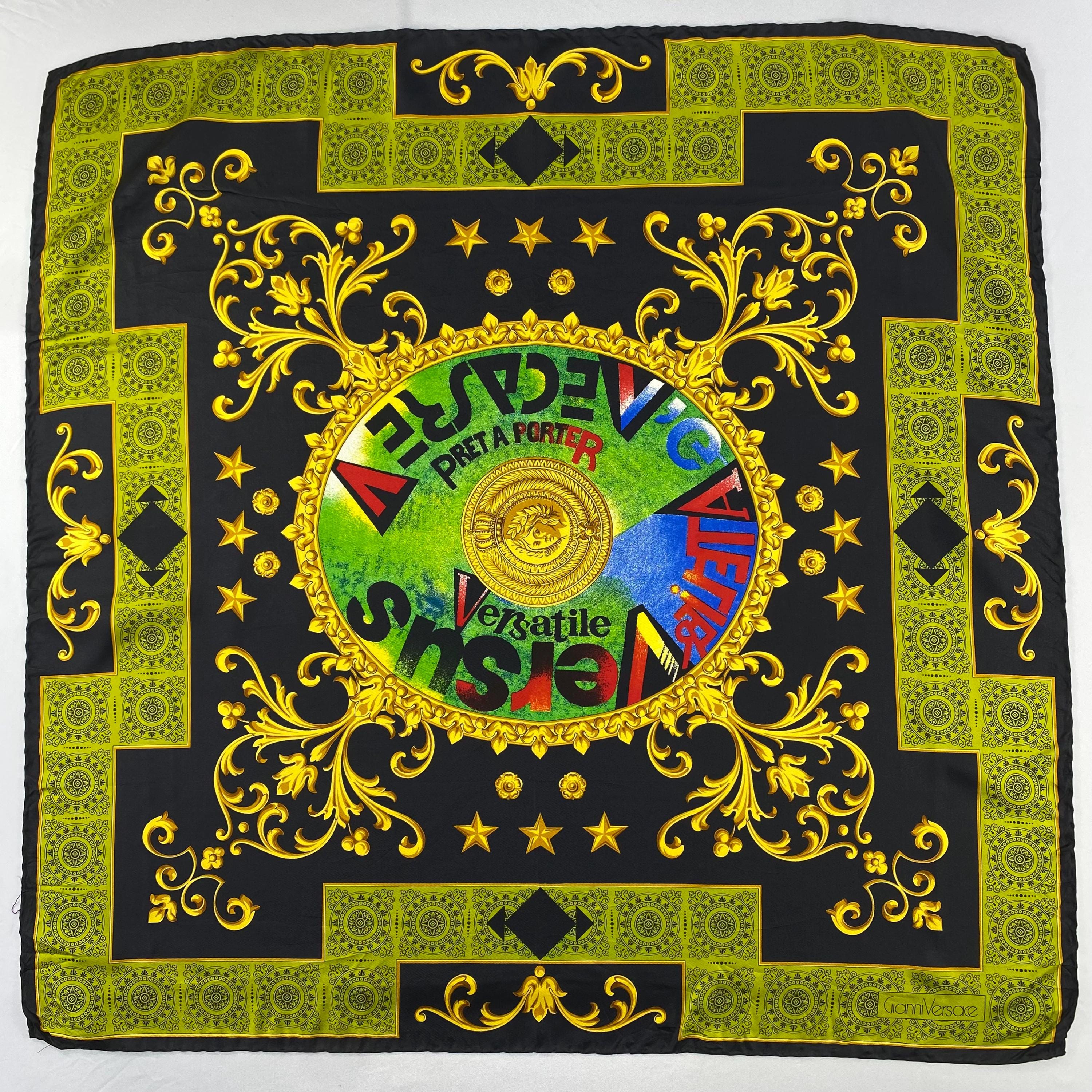 Vintage Gianni Versace Silk Scarf Gianni Versace Silk Muffler