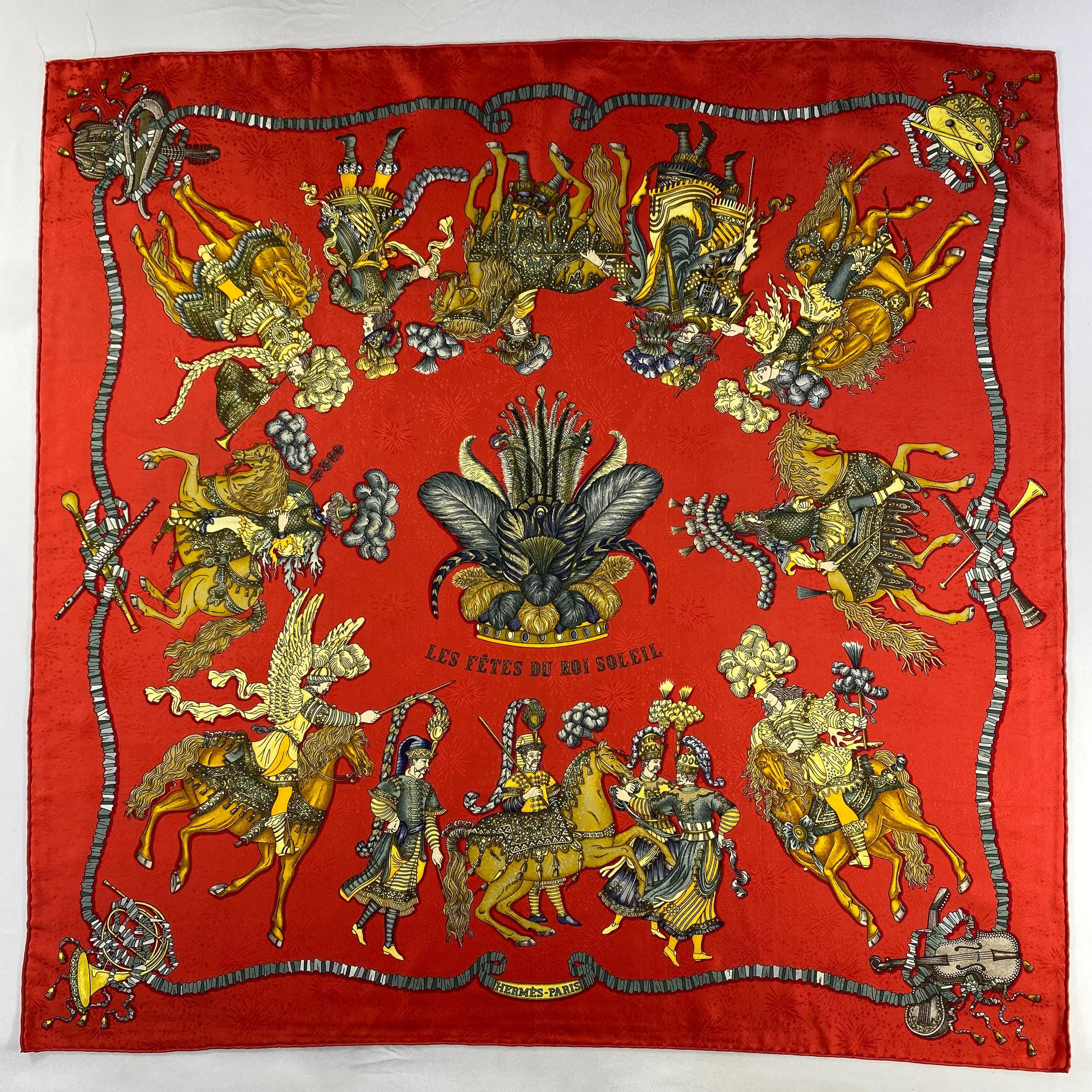 ヴィンテージ エルメス Les Fetes du Roi Soleil シルク スカーフ