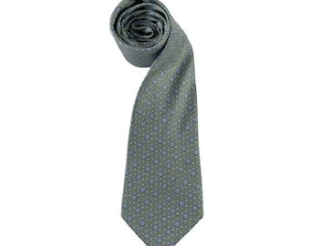 Vintage Hermès Paris Silk Tie 5037 PA, Authentic Hermès Neck Tie, Floral Pattern Necktie, Geometric Pattern Necktie
