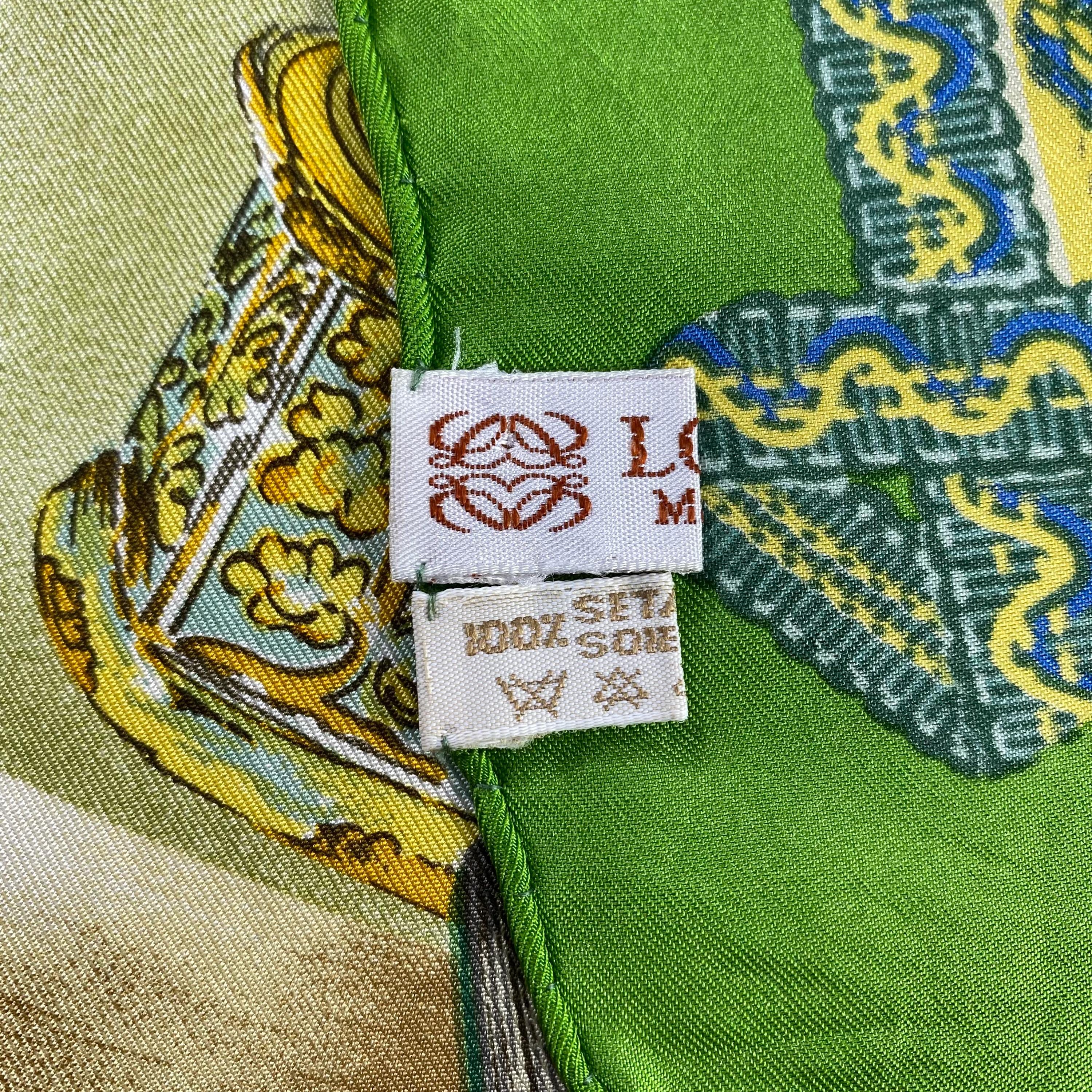 Vintage Loewe Silk Scarf, Loewe Silk Neckerchief, Loewe Neckwear