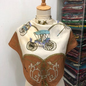 Vintage Celine Shawl, Celine Silk Scarf, Celine Silk Muffler, Celine Square Scarf, Vintage Celine Neckerchief, Celine Bandana