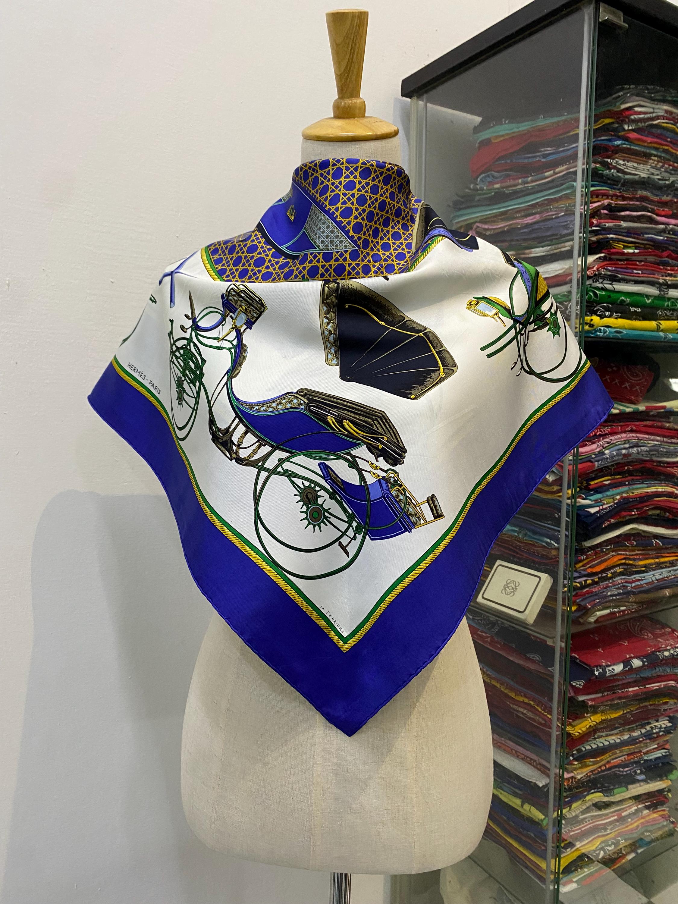 Vintage Hermes Les Voitures à Transformation Silk Scarf Hermes