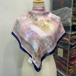 Vintage Renoma Silk Scarf, Twill Silk Scarf, Vintage Silk Muffler, Vintage Neck Scarf, Vintage Neck Accessories, Vintage Italian Silk Scarf,