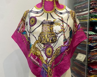 Vintage Trussardi Silk Scarf Trussardi Silk Muffler Vintage Silk Scarf Trussardi Silk Stole Vintage Chain Silk Scarf Silk Neckerchief