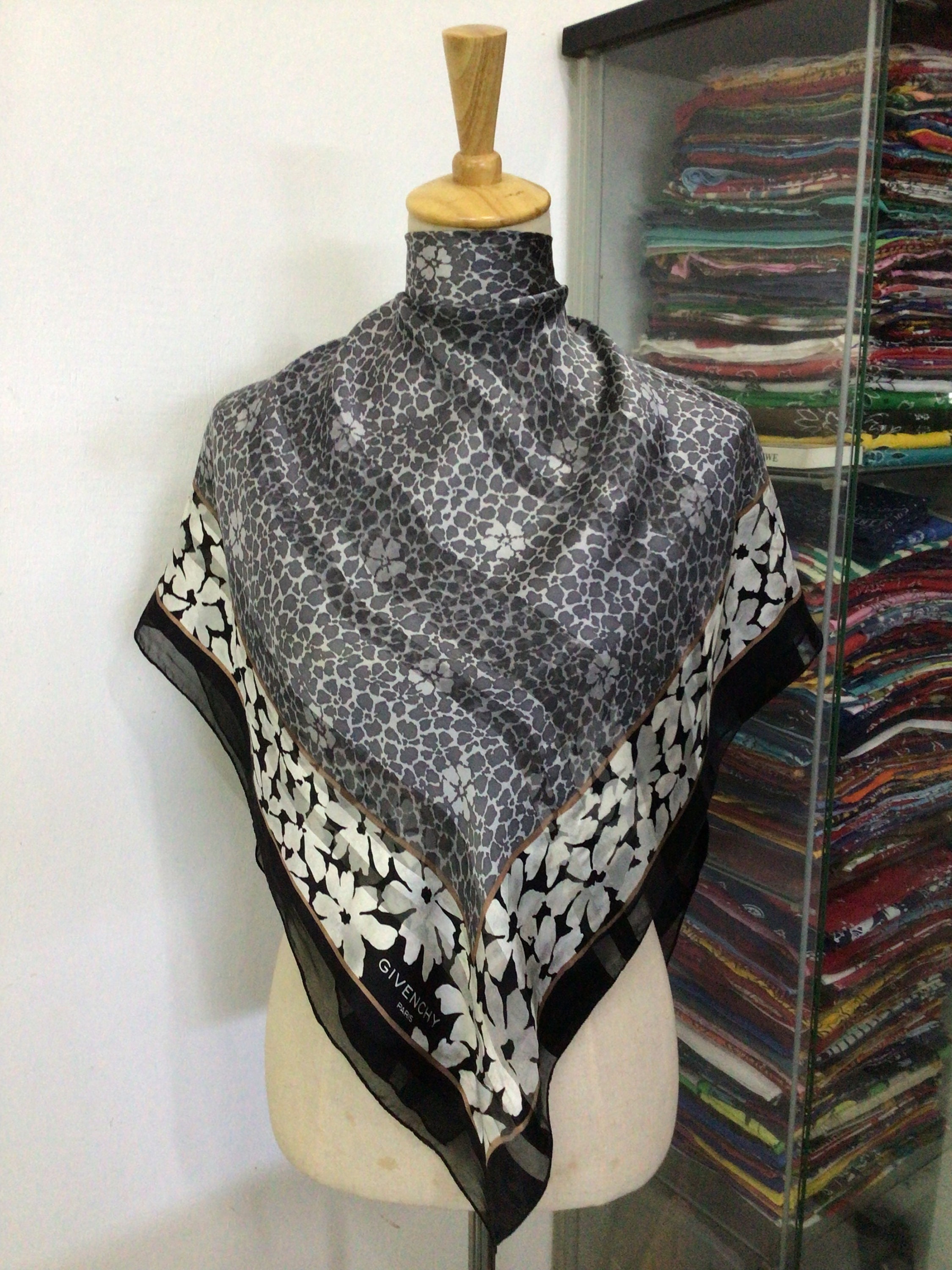 小物 GIVENCHY 1980s archive fer stole Vintage Givenchy Silk Scarf Givenchy Neck Scarf Givenchy Silk