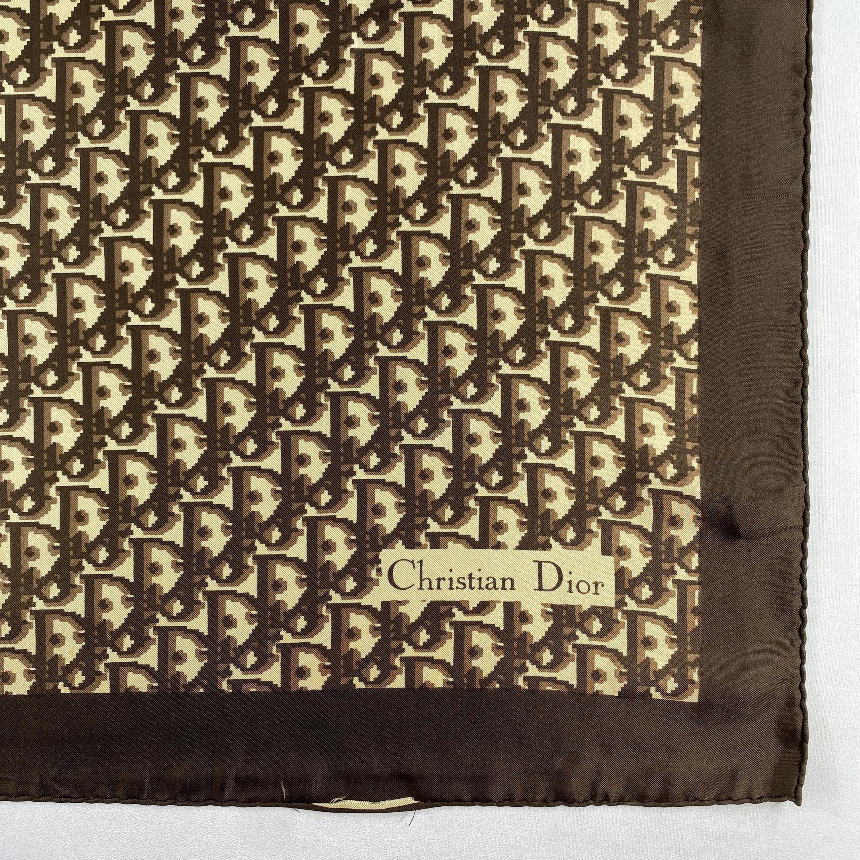 Vintage Christian Dior Scarf Silk ディオール Vintage Christian Dior Silk Scarf Christian Dior Oblique