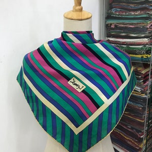 Vintage Yves Saint Laurent Silk Scarf Yves Saint Laurent Silk Muffler Yves Saint Laurent Silk Neck Scarf Yves Saint Laurent Silk Neck Warmer